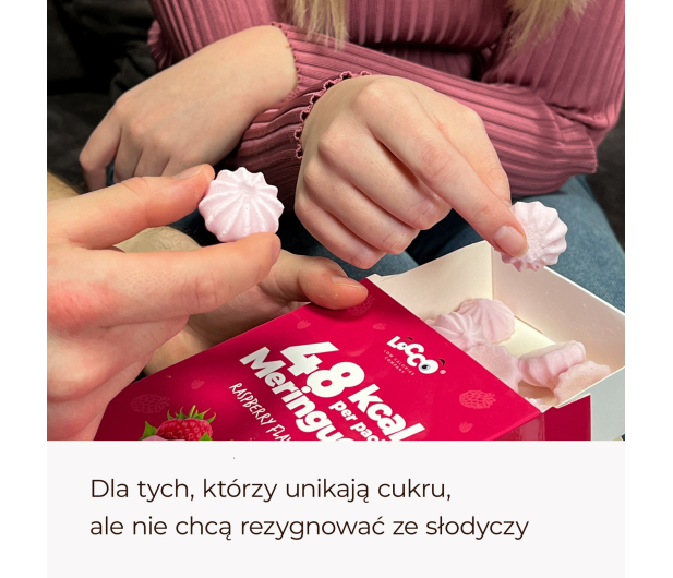AmerPharma Locco 48 kcal Niskokaloryczne bezy proteinowe Malinowe - 1503767 - zdjęcie 3